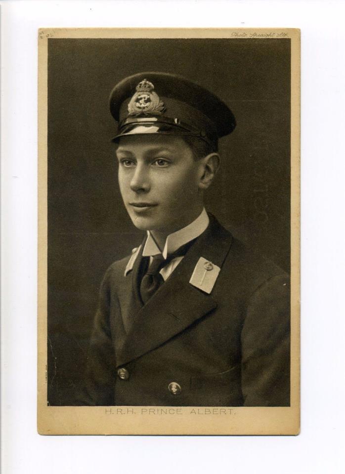 British Royalty King George VI (teenage) Midshipman Uniform, antique postcard