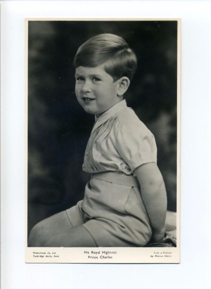 British Royalty Prince Charles, shy smile, 1950's, RPPC?