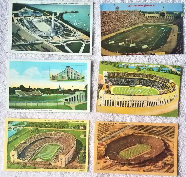 Lot of 6 Football Stadium Arena Postcards   /  A5