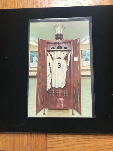 Vintage BabeRuth locker uniform crown PostCard Baseball  ~ Cooperstown NY