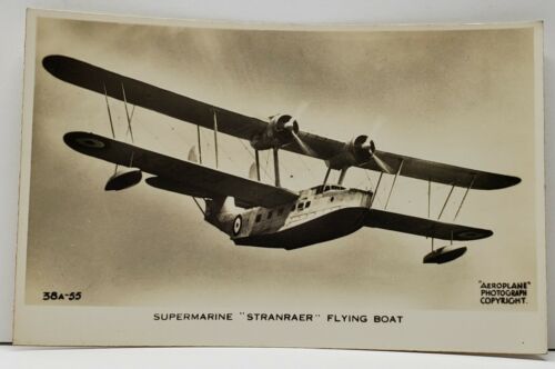 SUPERMARINE STRANRAER Flying Boat Royal Air Force  RPPC Postcard F17