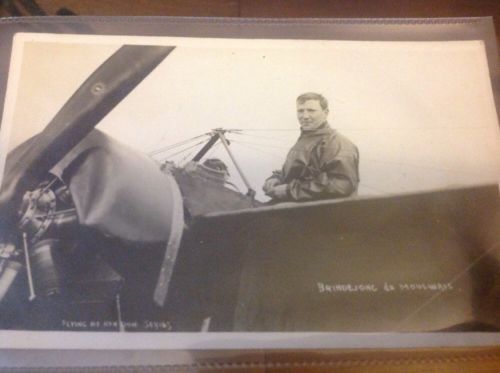 AVIATOR MARCEL BRINDEJONC DES MOULANAIS AUTOGRAPHED AVIATION RPPC RAREPOSTCARD