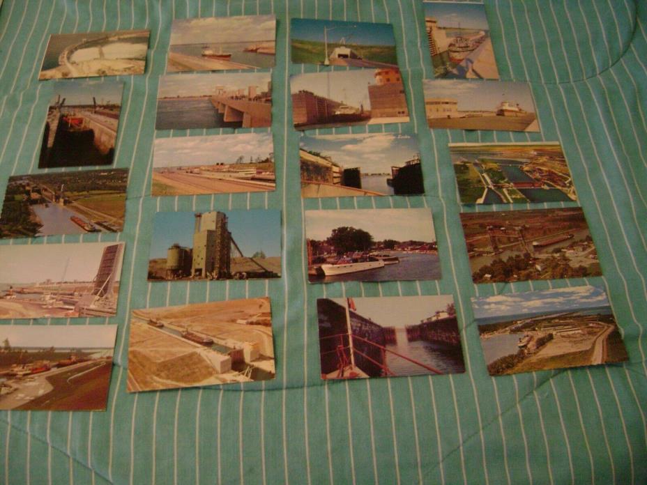 20 Postcards ST LAWRENCE SEAWAY & POWER PROJECT Welland Ship Canal Ontario ON