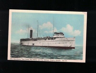 C 1930 SS Assiniboia Twin Cities Port Arthur & Fort William Ontario Canada PC