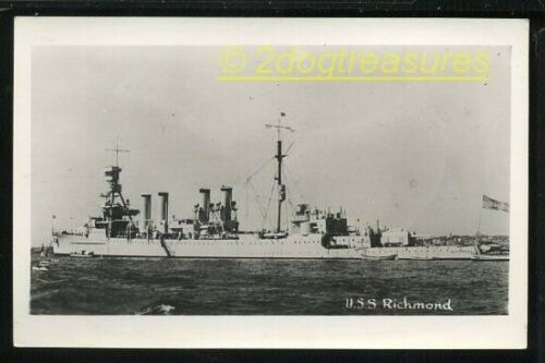 Rppc USS Richmond CL-9 Omaha-Class Light Cruiser Military Navy Ship Old Real Pho