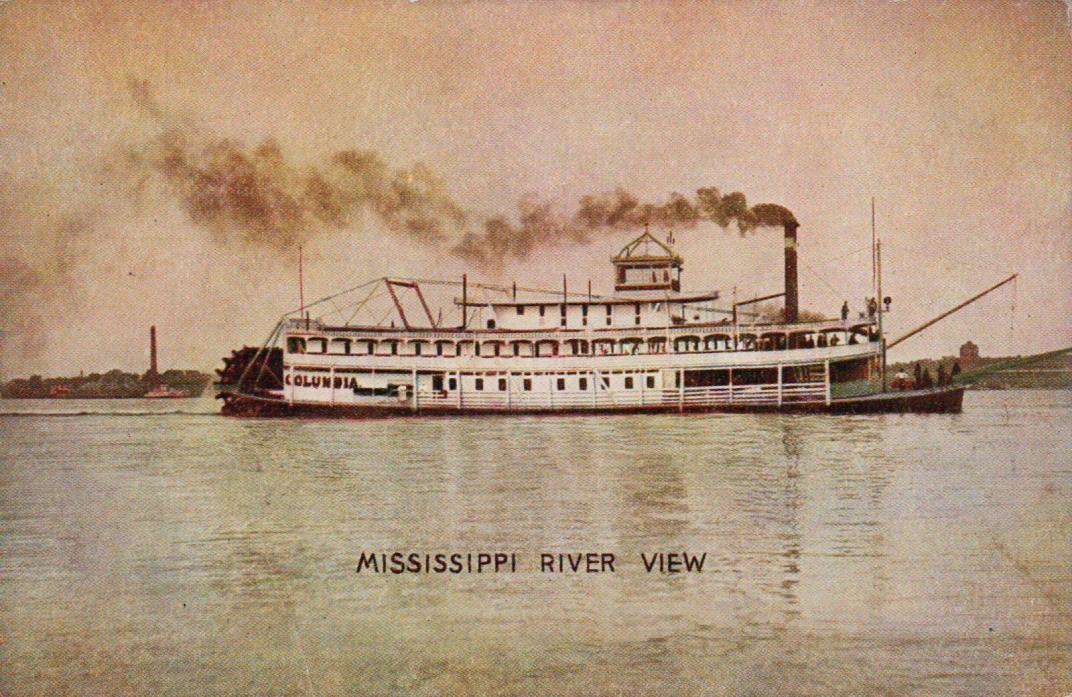 Unused Mississippi River View COLUMBIA Vintage Postcard