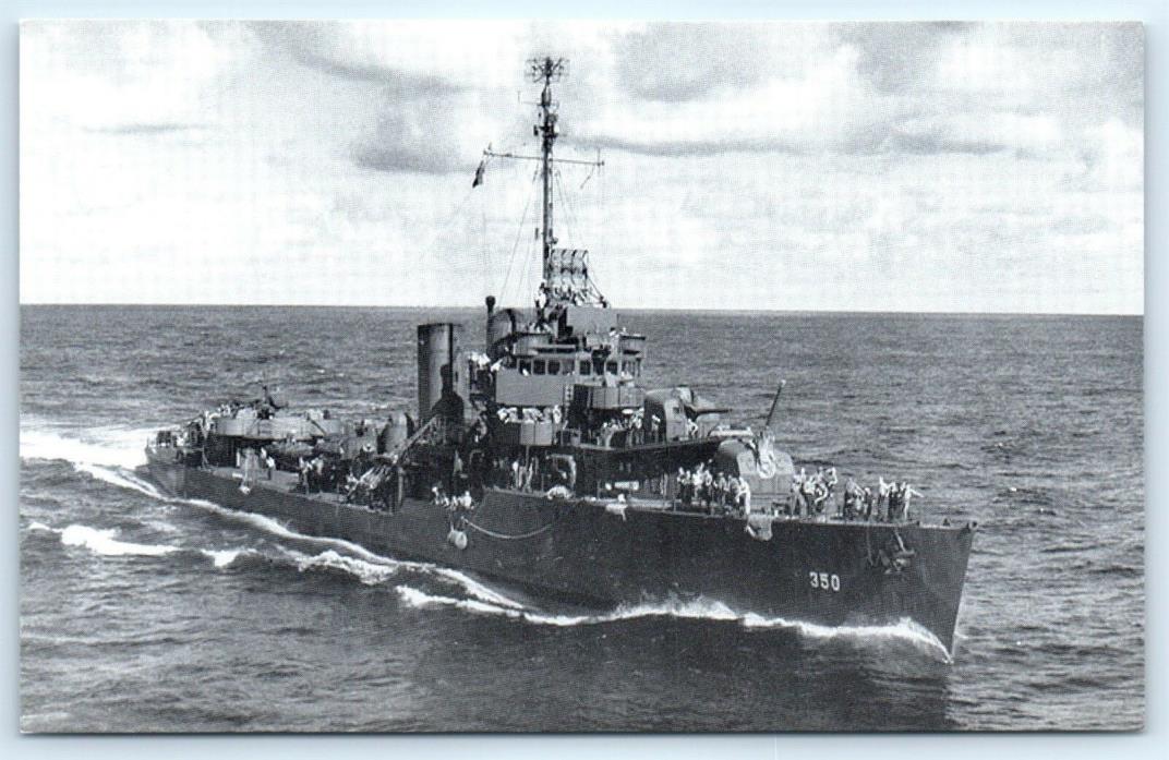 Postcard USS Hull DD-350 Vintage B&W Photo View D5