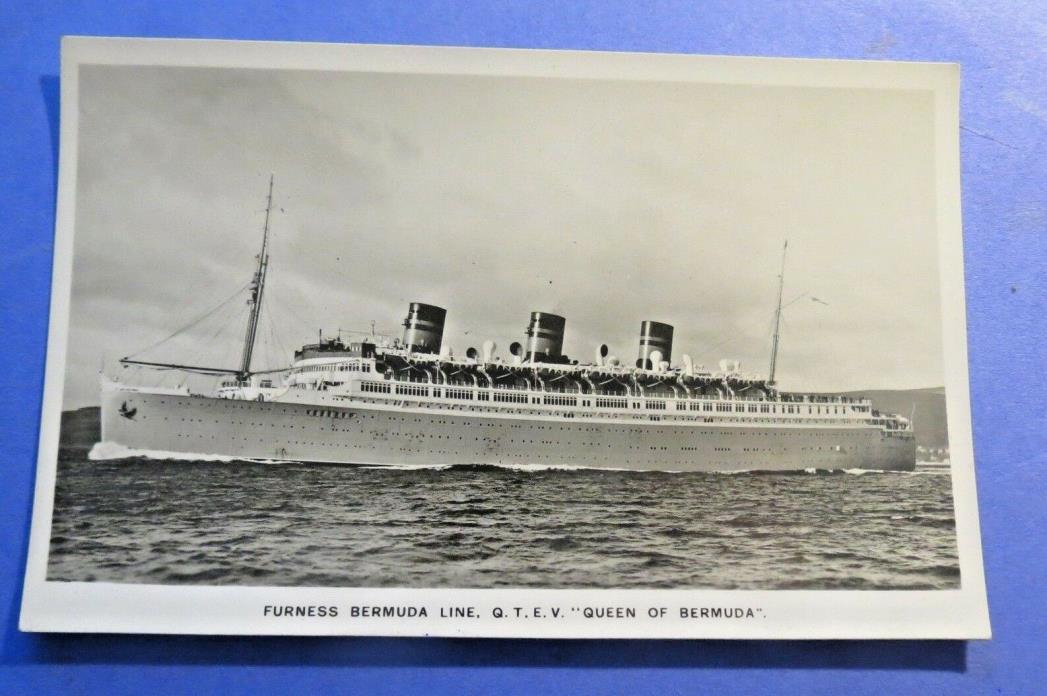 Queen of Bermuda Old passenger liner Vintage Old Postcard PC2443