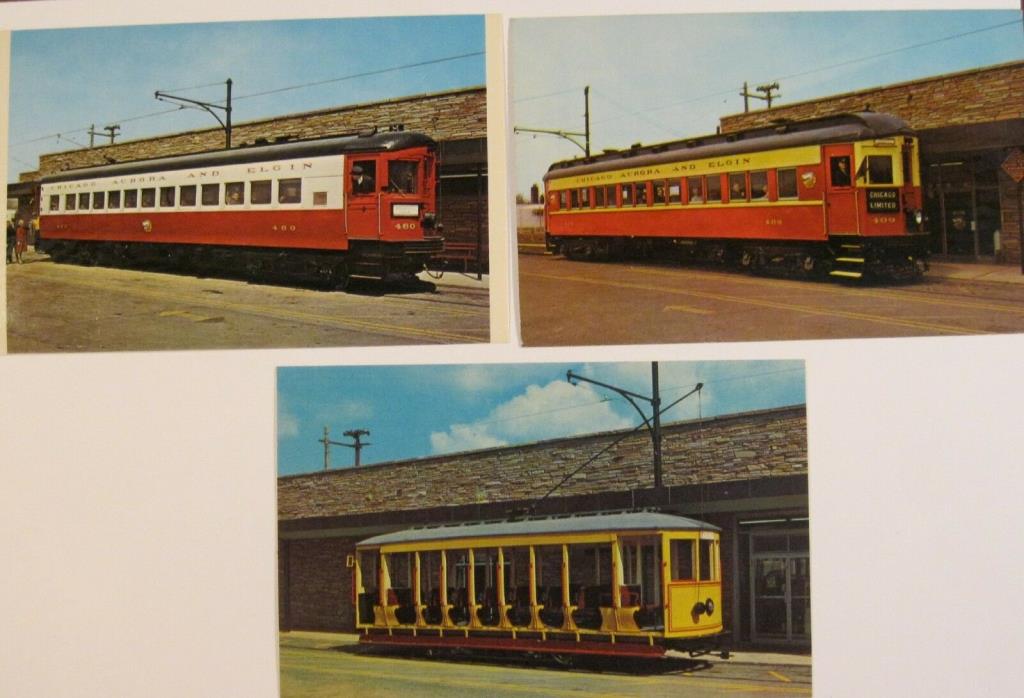 PCMV163 Postcards Olmsted Falls, Ohio Trolley Interurban Car Lot of  3