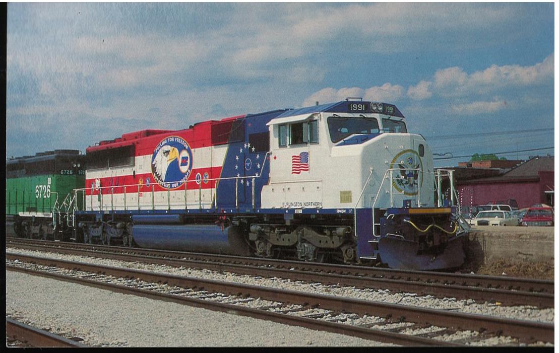 Burlington Northern SD60M (1991) Amory, MS Railroad Festival Postcard