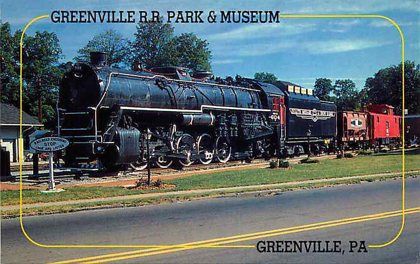Postcard Greenville Railroad Park & Museum, Greenville, Pennsylvania