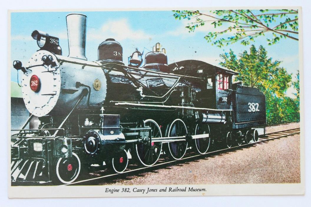 Postcard ENGINE 382, CASEY JONES AND RAILROAD MUSEUM, JACKSON, TENNESSEE