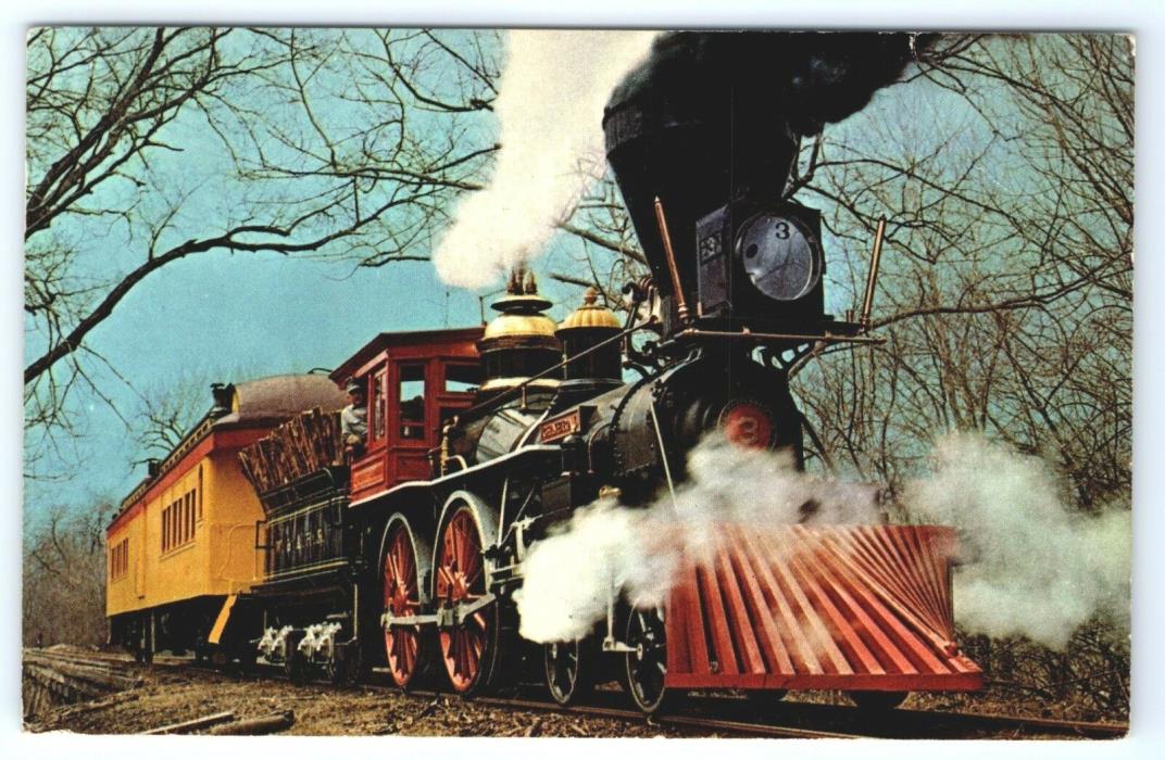 Vintage Postcard The General Runs Again Train Andrew Raiders Civil War