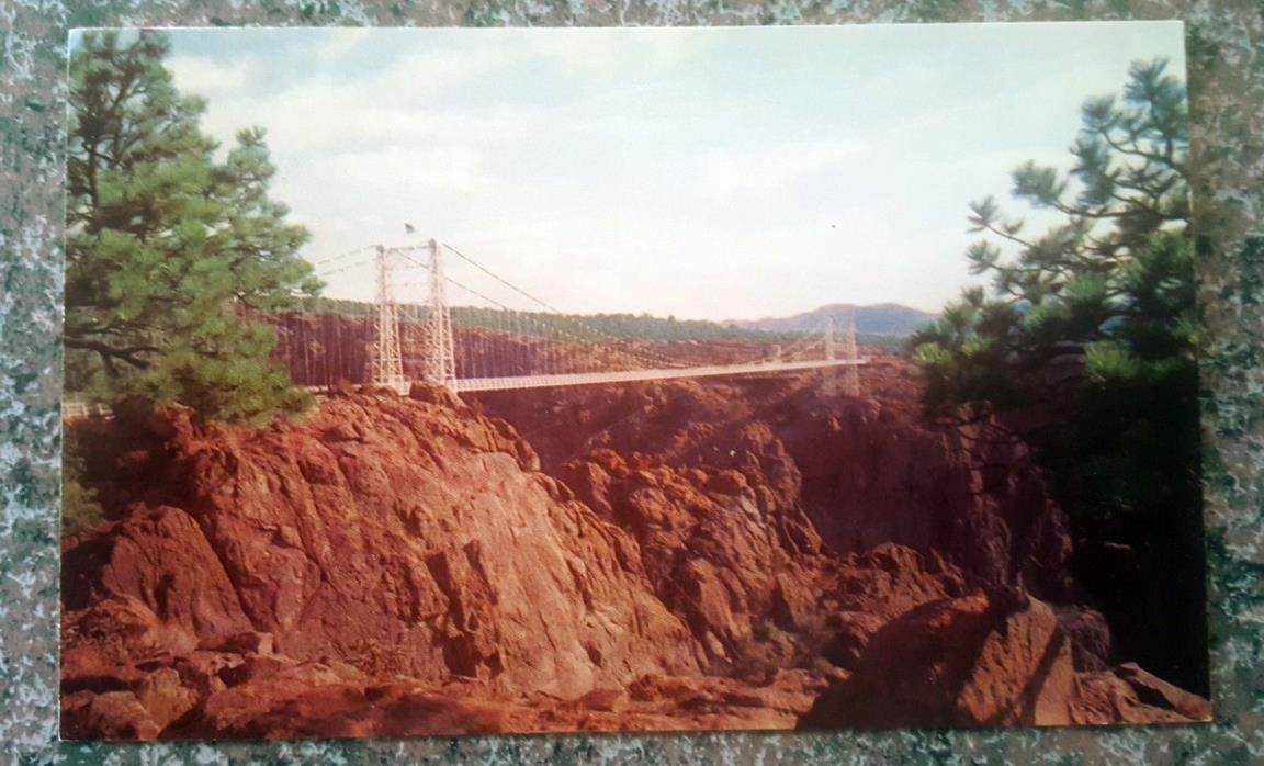 Royal Gorge Suspension Bridge -  Canon City, Colorado - Vintage Postcard