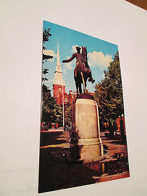 * * Paul Revere Statue and Old North Church Post card Photo.