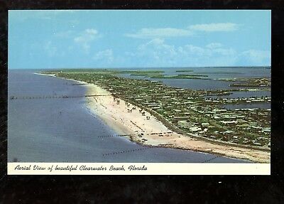 A108 1960's Curt Teich Chrome Postcard Florida Clearwater Beach FL Aerial View