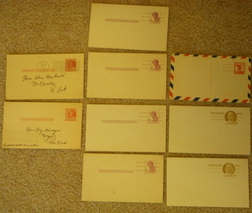 Lot 4  Cent Postcards Abe Lincoln Unused 2 Cent Used 6 & 9 Cent FREE SHIP