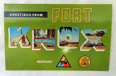 Souvenir Postcard Uncirculated Greetings from Fort Knox Kentucky Vintage