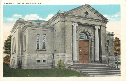 Decatur Alabama~Carnegie Library~1920s Postcard