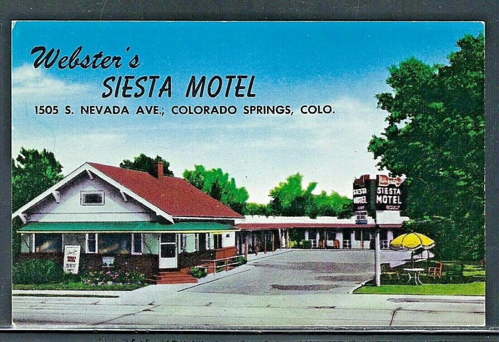 NMSTAMPSNSTUFF: WEBSTER'S SIESTA MOTEL - COLORADO SPRINGS CO - UNPOSTED