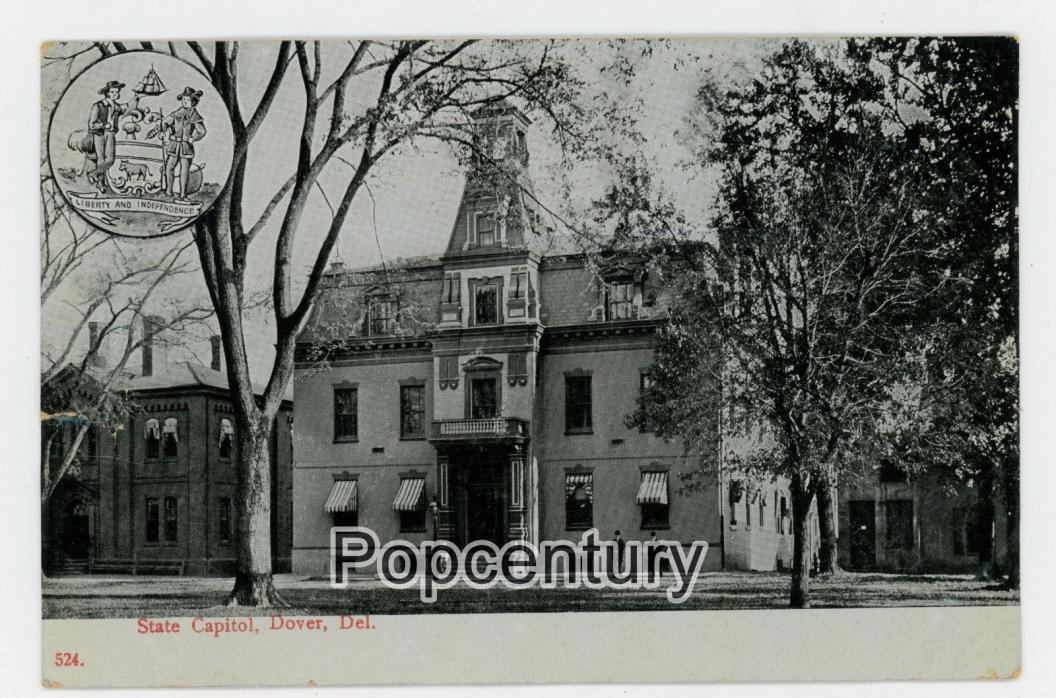Postcard 1908 Delaware State Capital Posted West Virginia Clarksburg Marietta OH