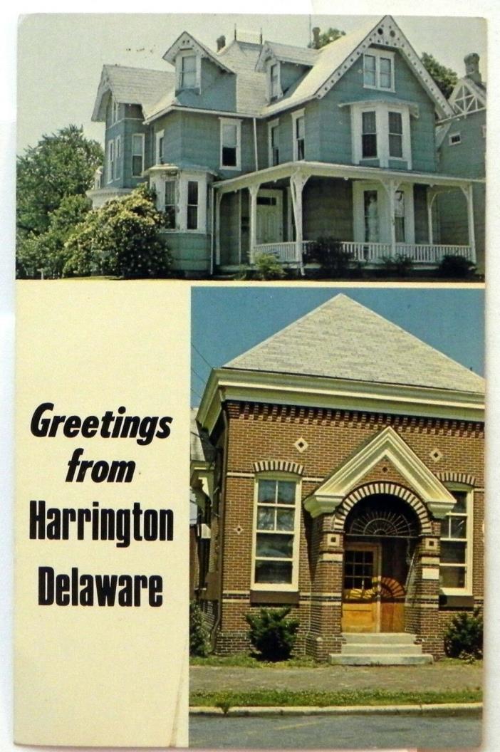 Greetings from Harrington Delaware Postcard G453
