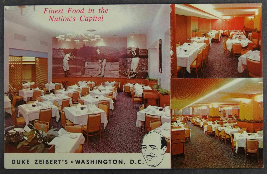 Washington DC Duke Zeibert Restaurant Interior Postcard (b453)