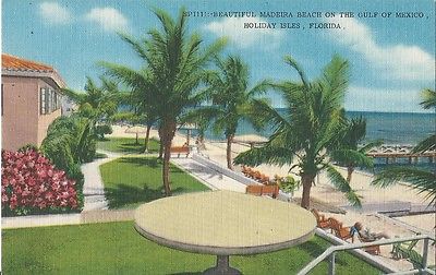 Postcard Florida Madeira Beach Holiday Isles Resort Linen Unused MINT