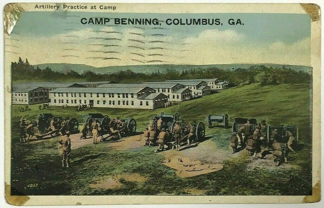 1910's 1920's Camp Fort Benning Columbus Georgia GA Artillery Practice Camp