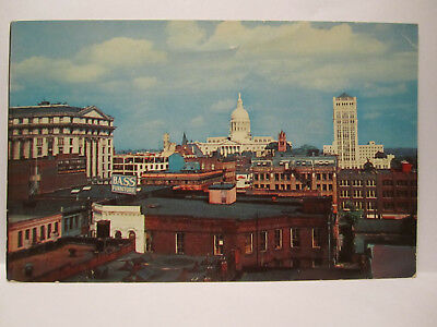 COURT HOUSE - CAPITAL - CITY HALL POSTCARD ATLANTA AERIAL VIEW GA GEORGIA 1950S