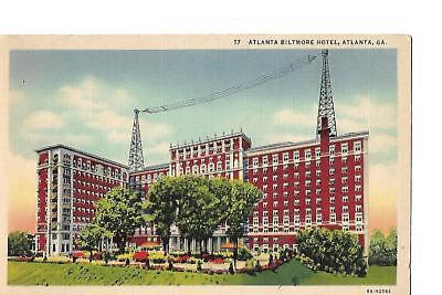 ATLANTA BILTMORE HOTEL, ATLANTA, GEORGIA, 1940'S LINEN POST CARD