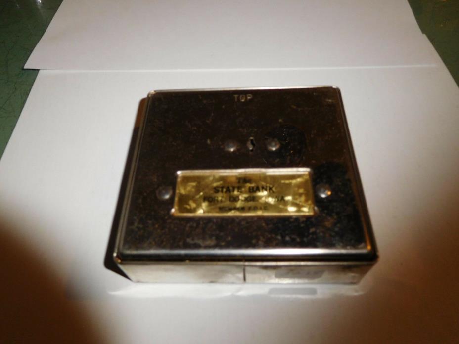 FORT DODGE, IOWA--STATE BANK-3.75IN-SILVER/GREEN-THRIFTY LAD BANK-MEMBER FDIC