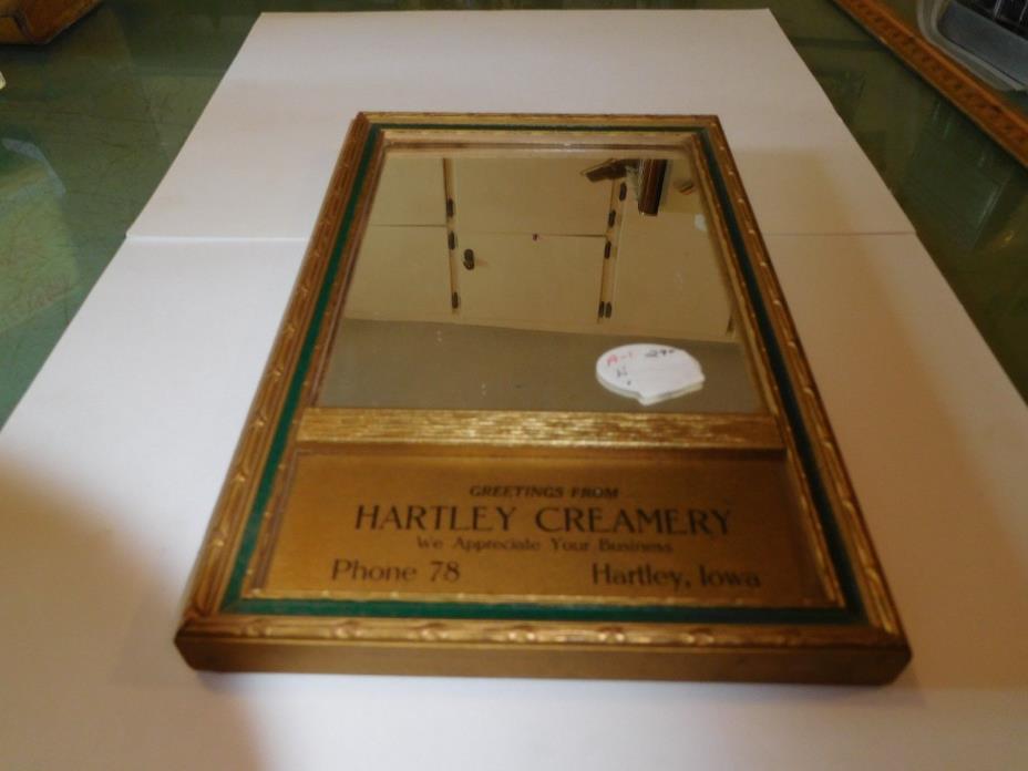 HARTLEY, IOWA--HARTLEY CREAMERY-PH 78-8.5X5.5IN-WOOD-MIRROR ADV-EX.-2 TONE FRAME