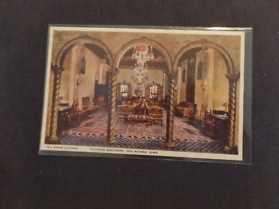 REDUCED  Postcard. Iowa. Des Moines. Younker Brothers Tea Room Lounge. ca 1915