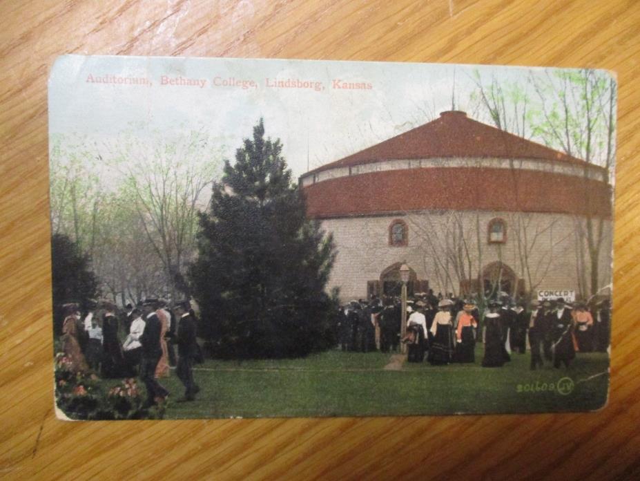 1907 Postcard Bethany College Lindsborg, Kansas