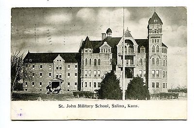 1907 Postcard St Johns Military School Salina Kansas