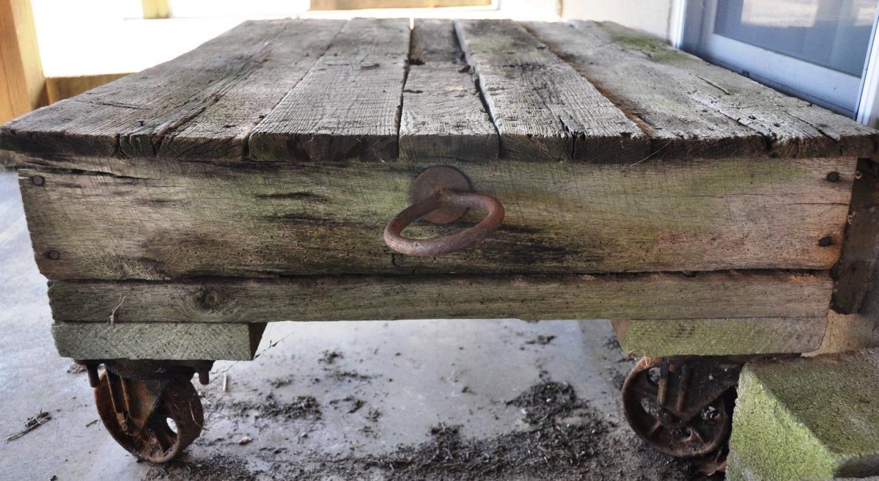 Antique Railroad Luggage Trolly/Cart from Train Depot in Crab Orchard, Kentucky