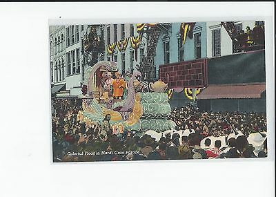 Floats Pass Holmes and Rubenstein's Mardi Gras in New Orleans, La. Postcard