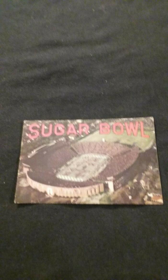 The Sugar Bowl at Tulane Stadium in New Orleans Old Postcard 1958 Postmark