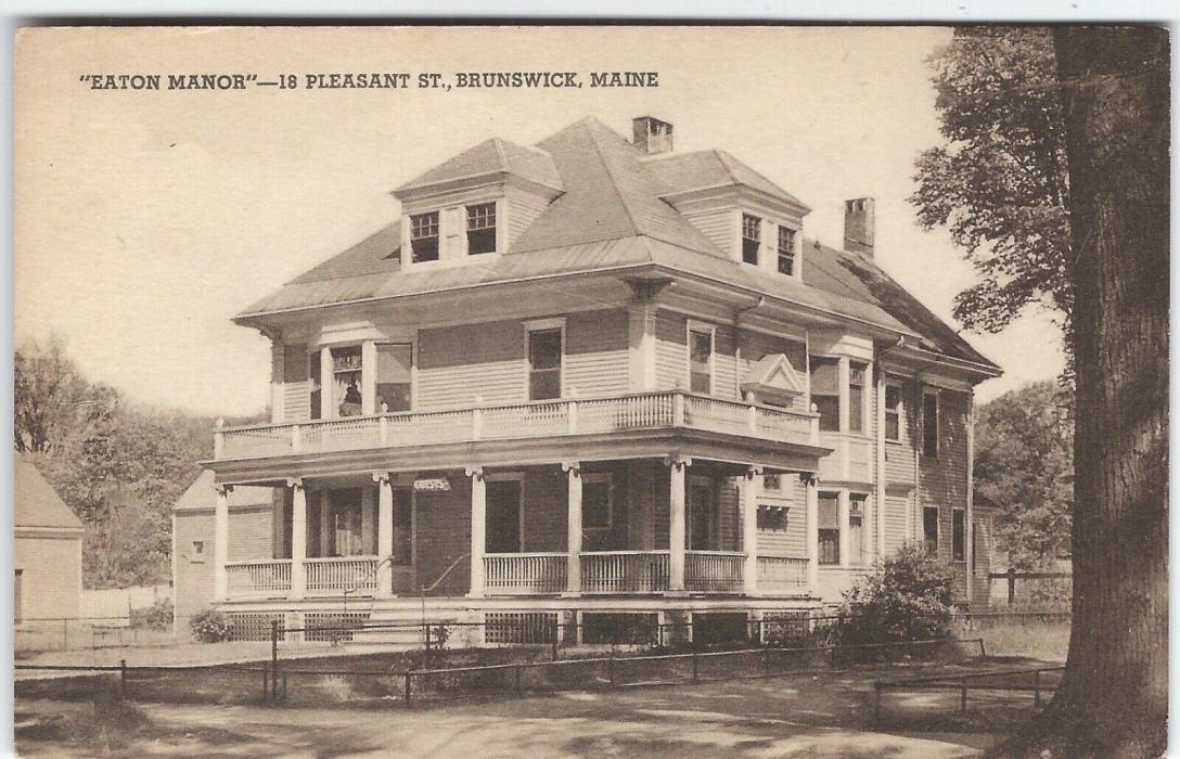 Eaton Manor, Brunswick, Maine Old Postcard