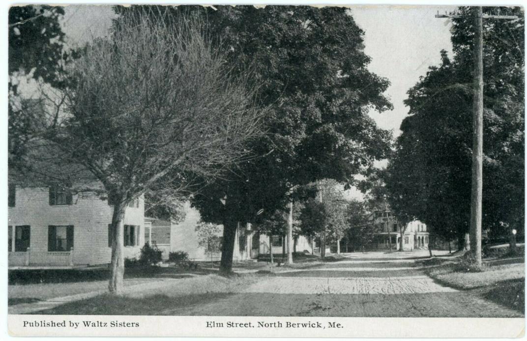 Postcard - Berwick, Maine Elm Street - Circa 1910