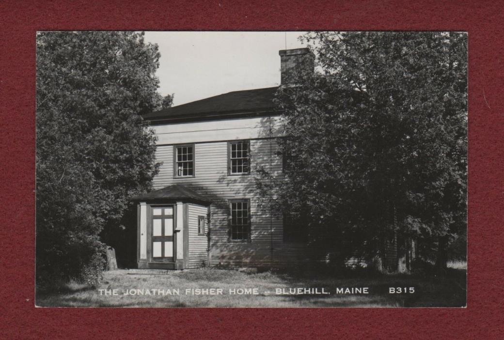 Nice Vintage Real Photo RPPC Postcard - Jonathan Fisher Home - Bluehill, ME