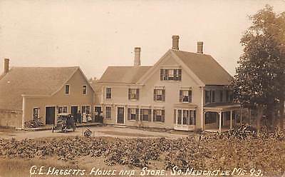 SO. NEWCASTLE, ME ~ HAGGETTS HOUSE & STORE, EASTERN ILLUS. AUTO IN VIEW c. 1910s