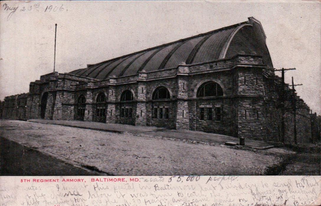 1906 UDB 5th Regiment Armory, Baltimore, MD Vintage Postcard
