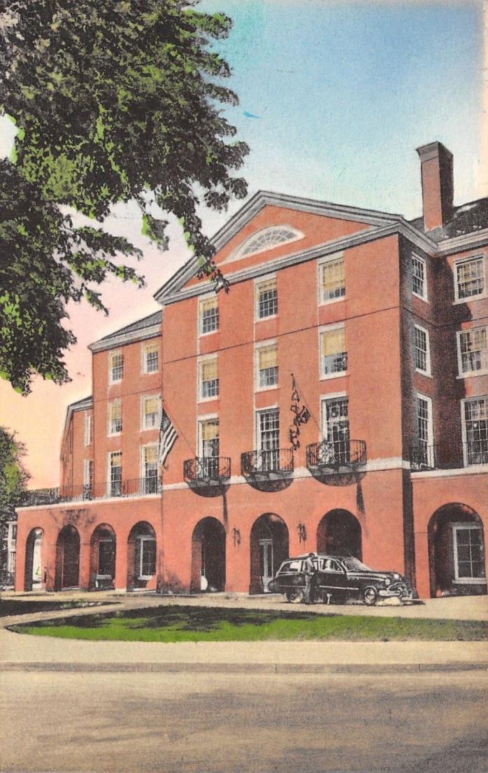Easton Maryland~Tidewater Inn Hotel~1940s Station Wagon~Handcolored Postcard