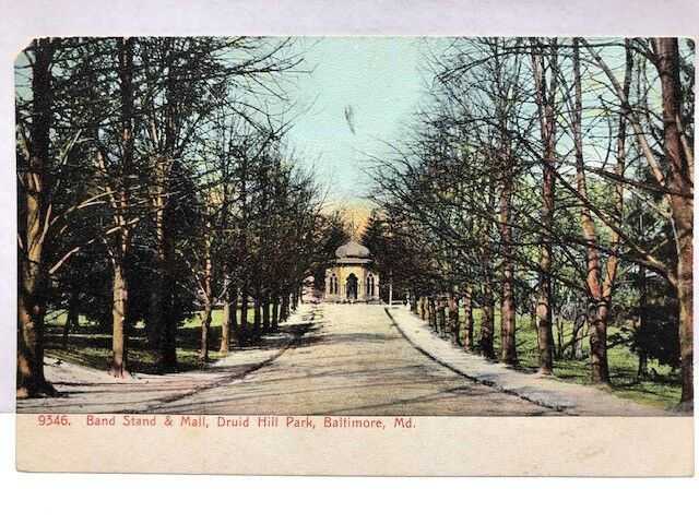 1900s Band Stand Mall Druid Hill Park Baltimore Maryland Postcard Undivided