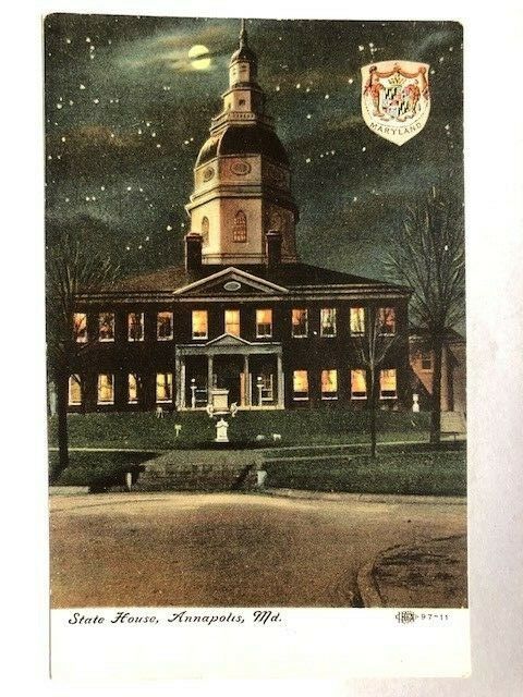 Unused State House Annapolis Maryland Seal Postcard