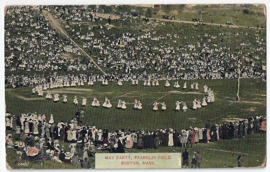 BOSTON MA Franklin Field May Day Party Antique Postcard