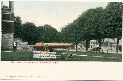 CHARLOTTE MI – Court House Lawn Corner – udb (pre 1908)