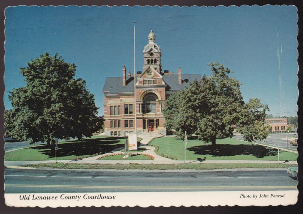 Vintage Postcard - Old Lenawee County Courthouse, Michigan